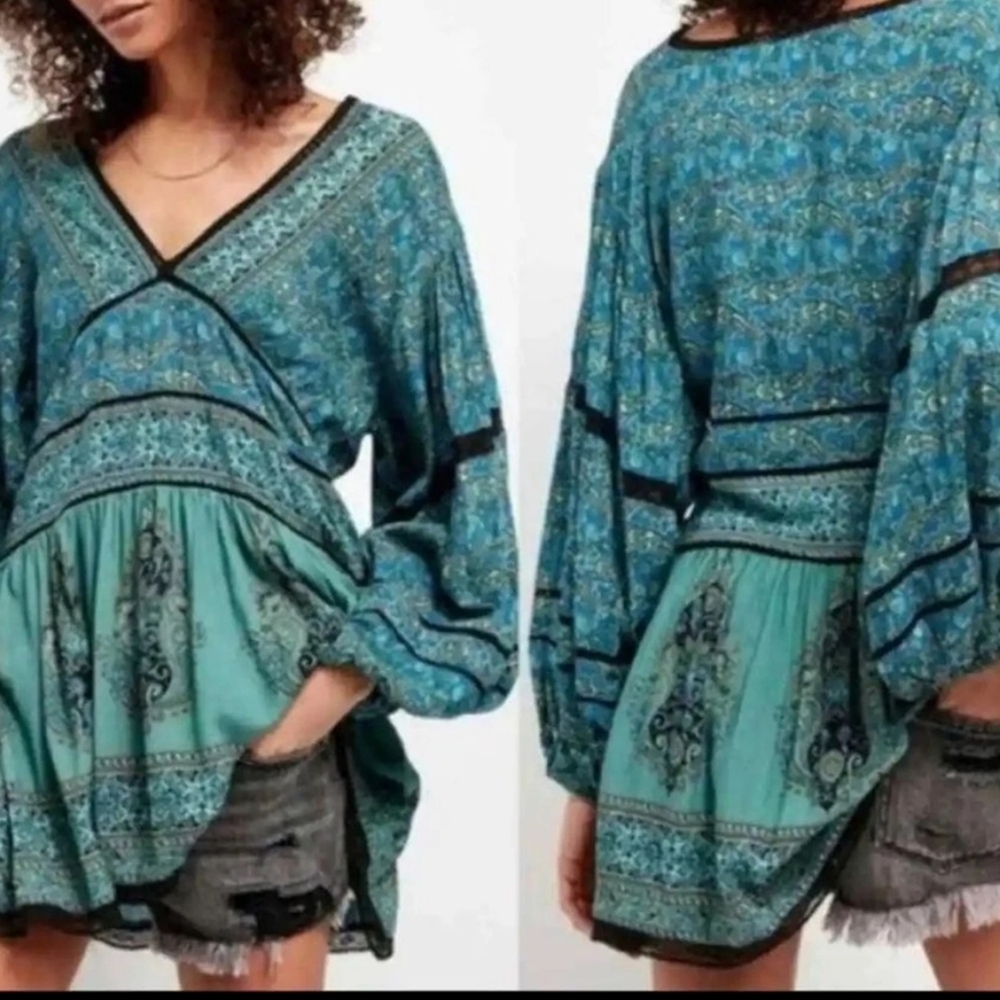 FREE PEOPLE Luna Scarf Print Tunic